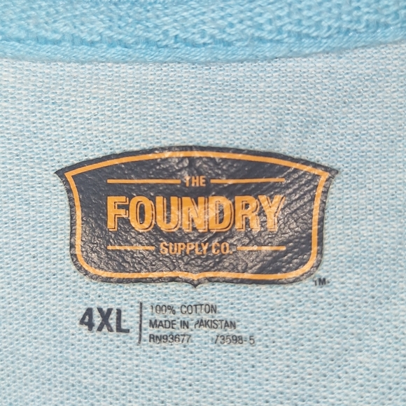Foundry Heathered Blue and Light Blue Polo Shirts In A Size 4XL. Casual, Summer - Picture 3 of 11